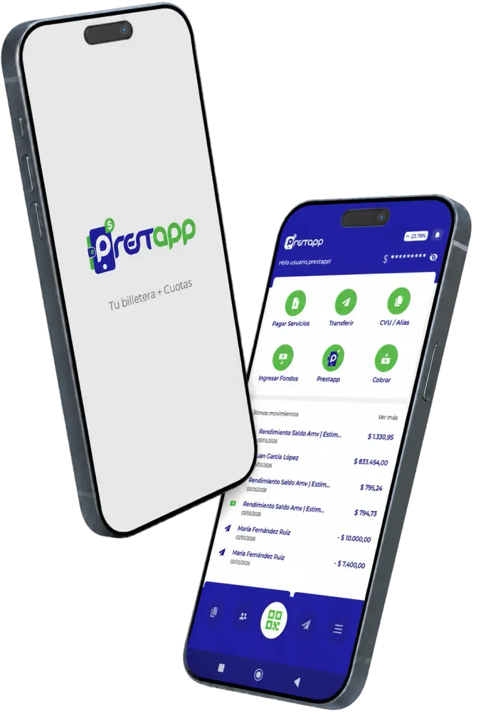 Billetera PrestApp en un teléfono